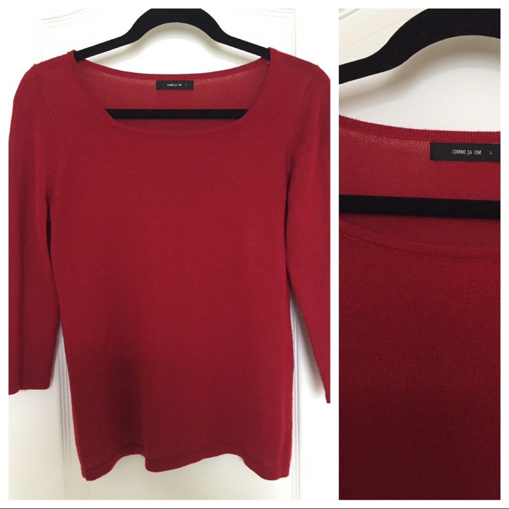 Comme ca Ism (Tokyo brand) red knit shirt